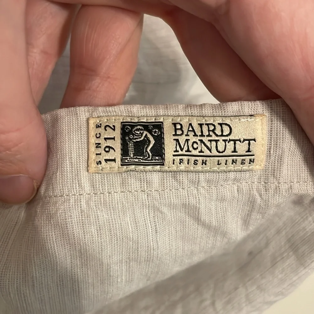 J. Crew Baird McNutt Men’s Button Front Shirt XL Grey Linen Cotton Blend Preppy